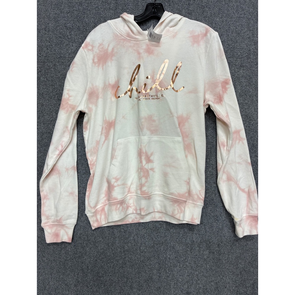 Margaritaville Hollywood Beach Chill Hoodie Starburst Tie Dye Pink White Large